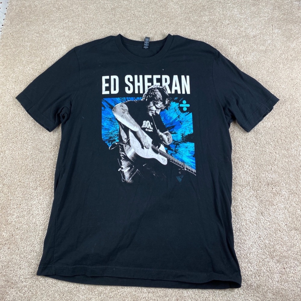 Ed Sheeran Divide World Tour 2018 Graphic T-Shirt‎ Black XL Concert Merch